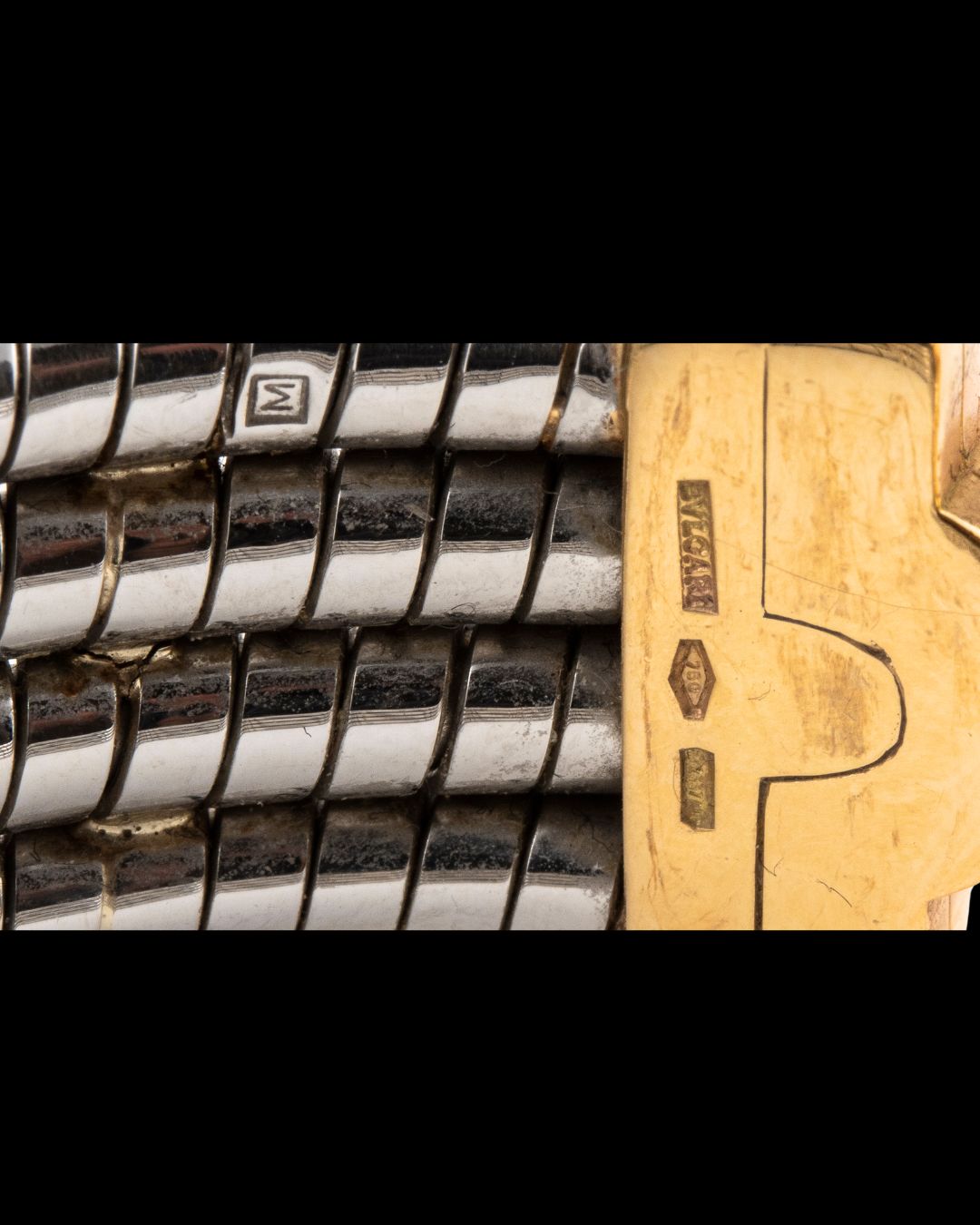 Bulgari, manchette « Parentesi Tubogas » bicolore, vintage