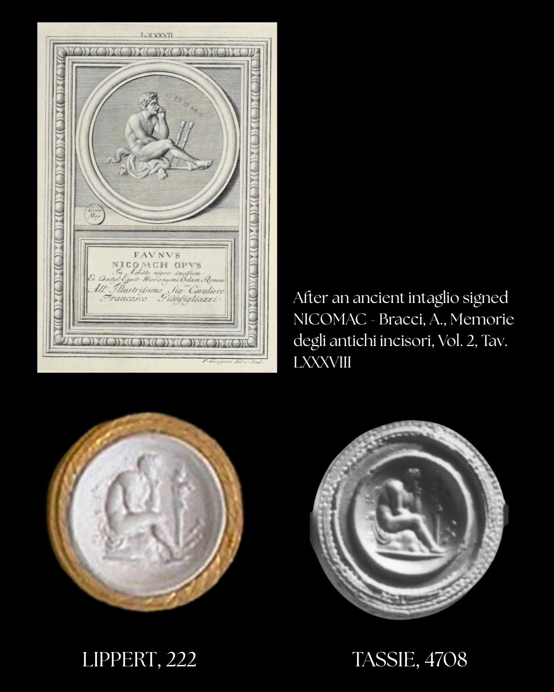 A Grand Tour Carnelian Intaglio A Young Faun Seated before a Herm of Pan