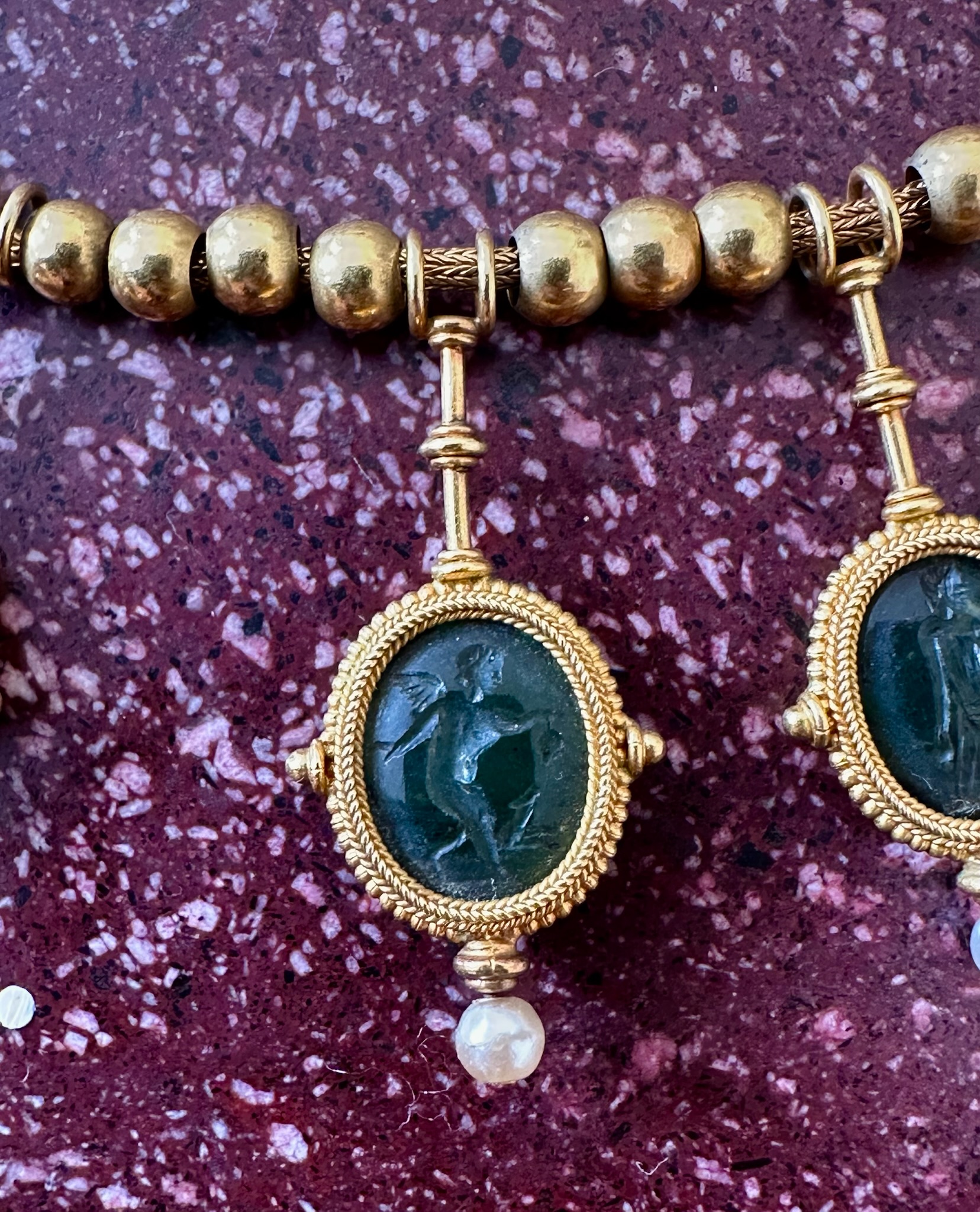 Magnifique Collier Archéologique de Giacinto Melillo | Douze Intailles Romaines en Or
