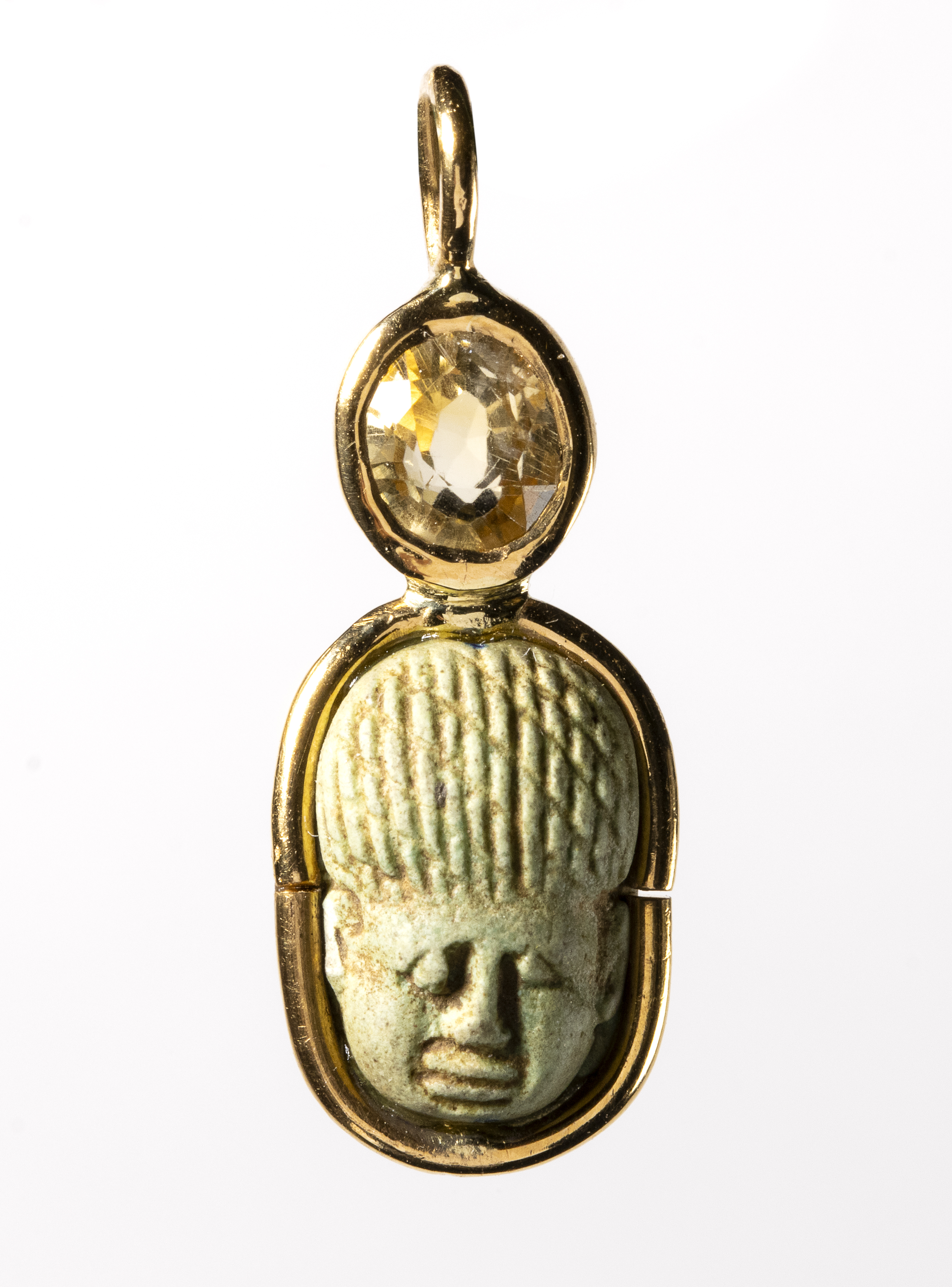 New-Kingdom, Dynasty 19th, Dynasty 20th, A New-Kingdom faience pendant. (ca.1295-1070 BCE)