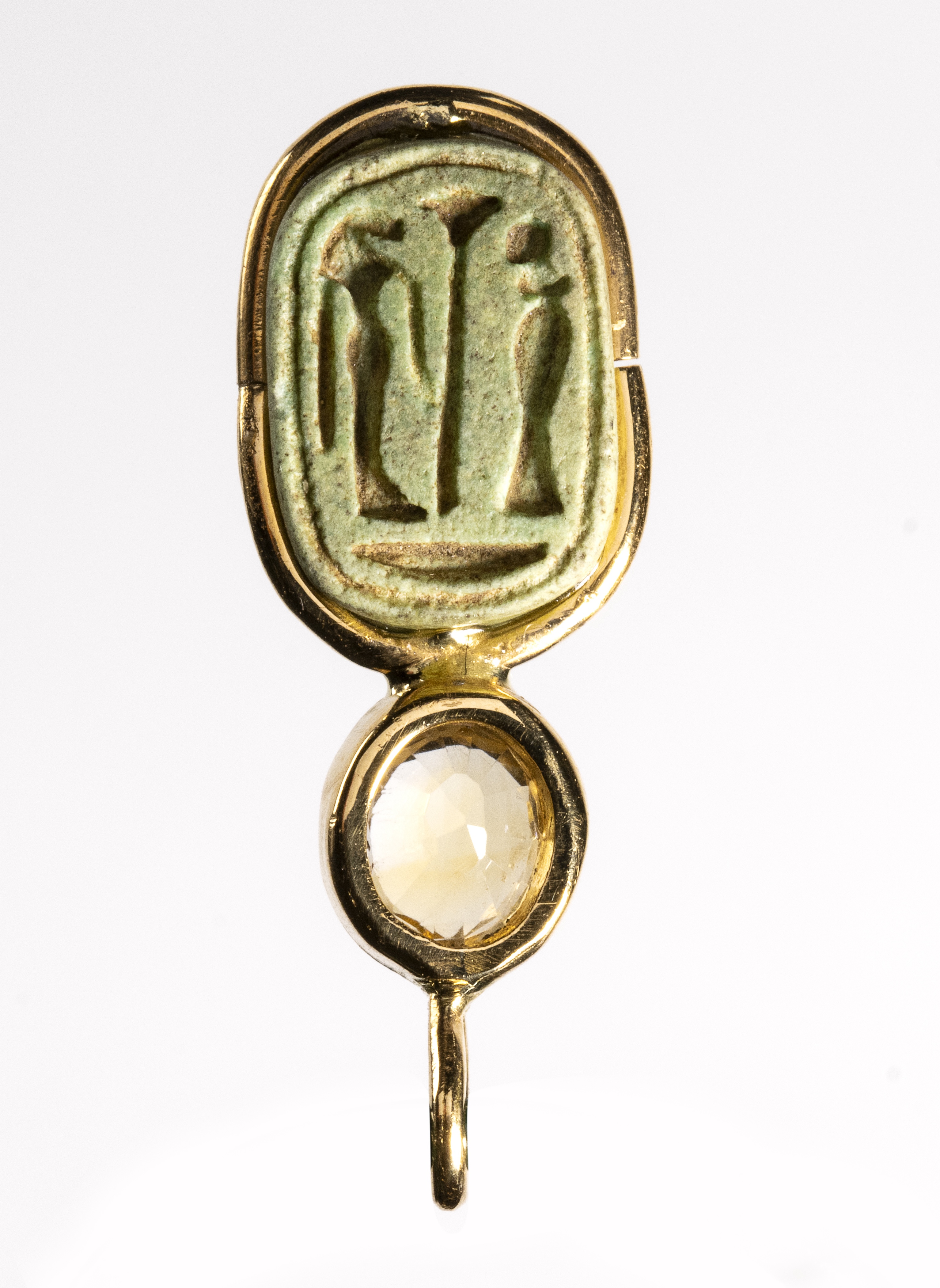 New-Kingdom, Dynasty 19th, Dynasty 20th, A New-Kingdom faience pendant. (ca.1295-1070 BCE)