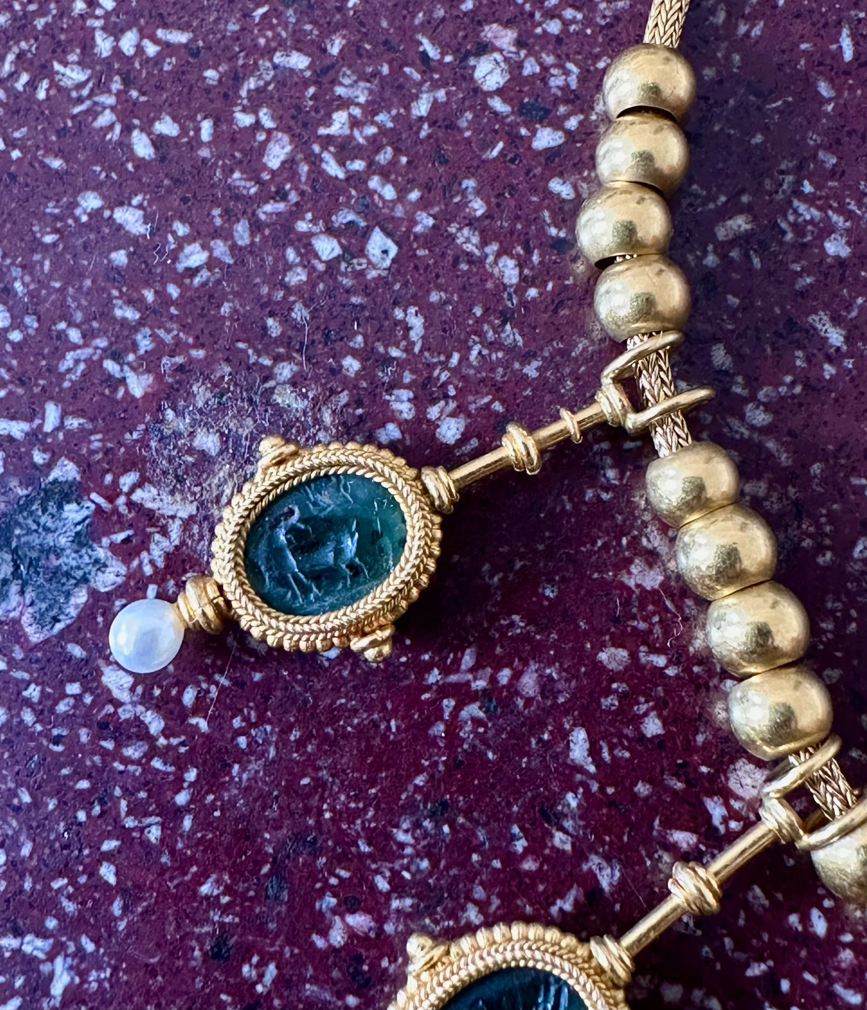 Magnifique Collier Archéologique de Giacinto Melillo | Douze Intailles Romaines en Or