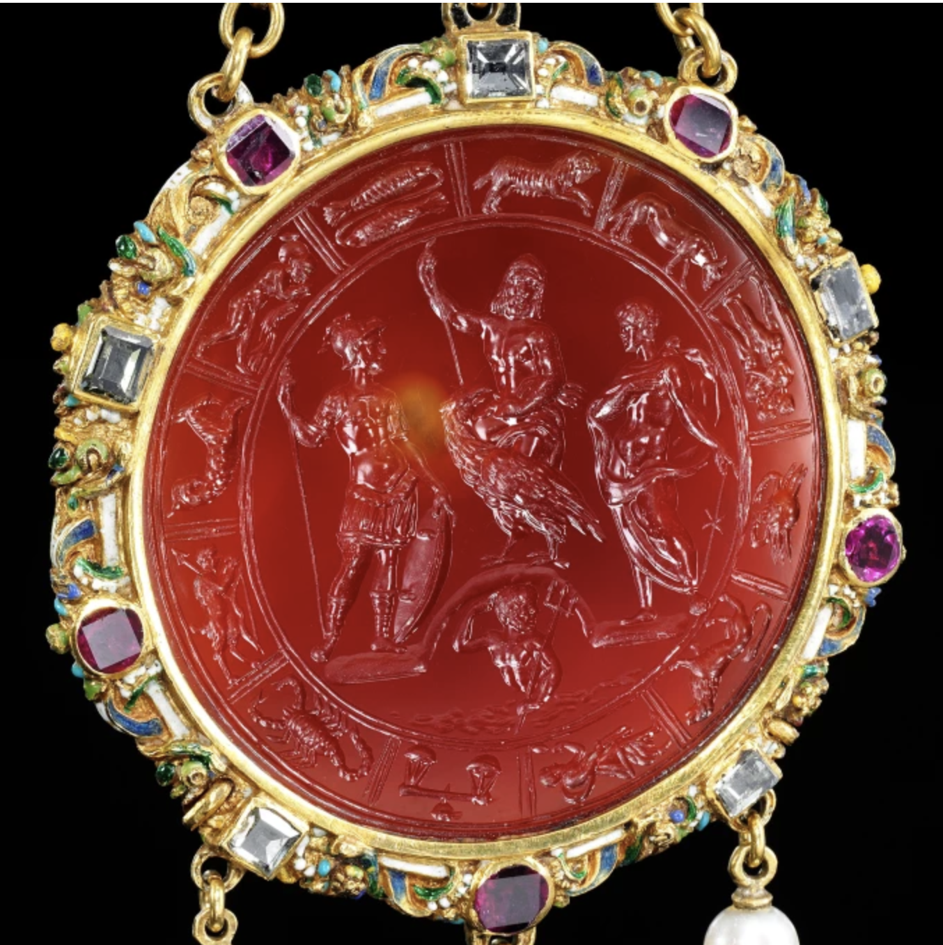 Renaissance, A Renaissance agate cameo. The Olympian gods.  (Late 16th century - 17th century)