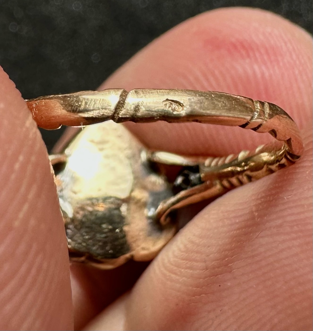 A 19th-century heart-shaped sapphire and diamond ring, gold and silver.