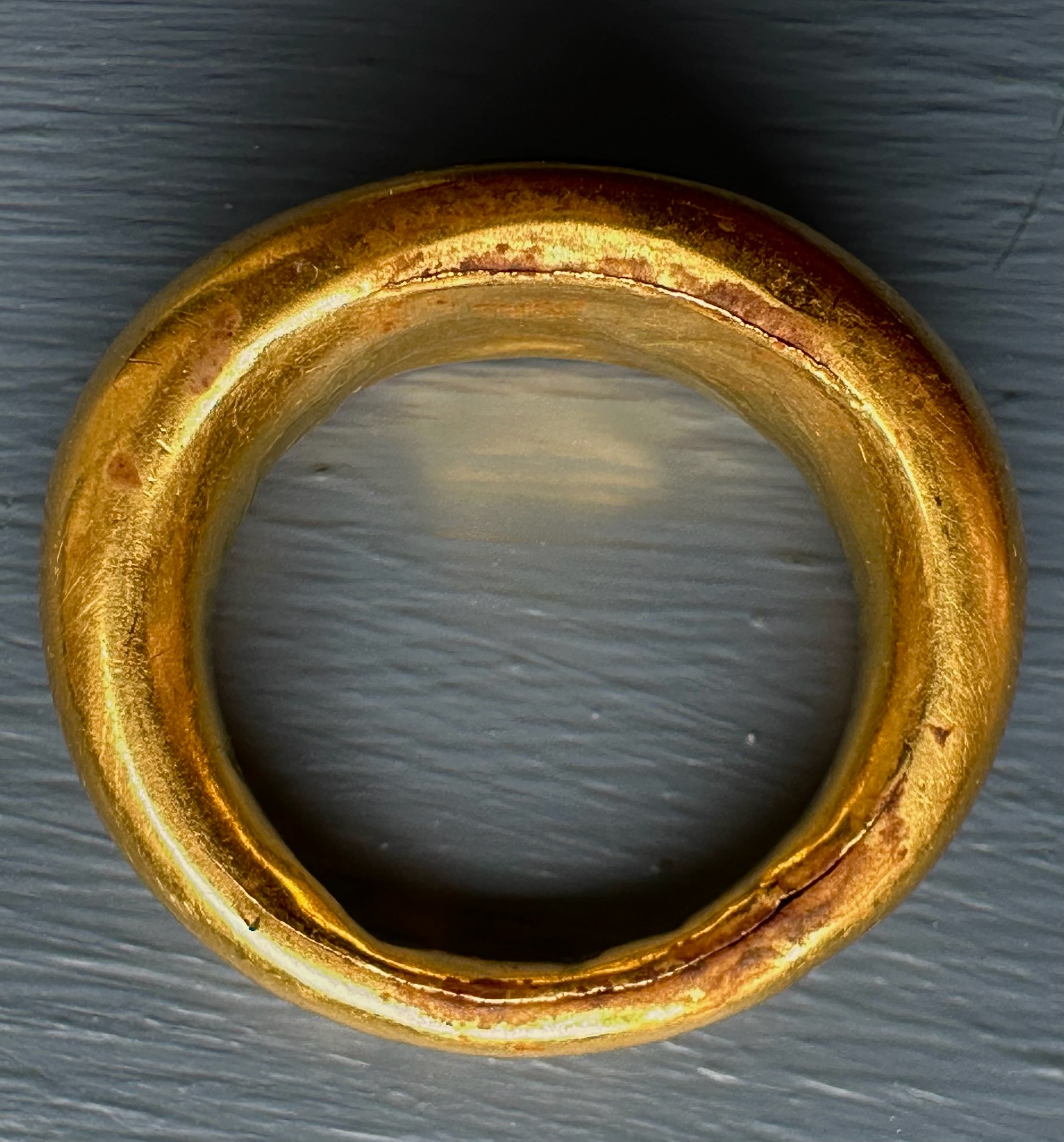 Roman Gold and Green Chalcedony Finger Ring. Satyr with Dionysiac Attributes.