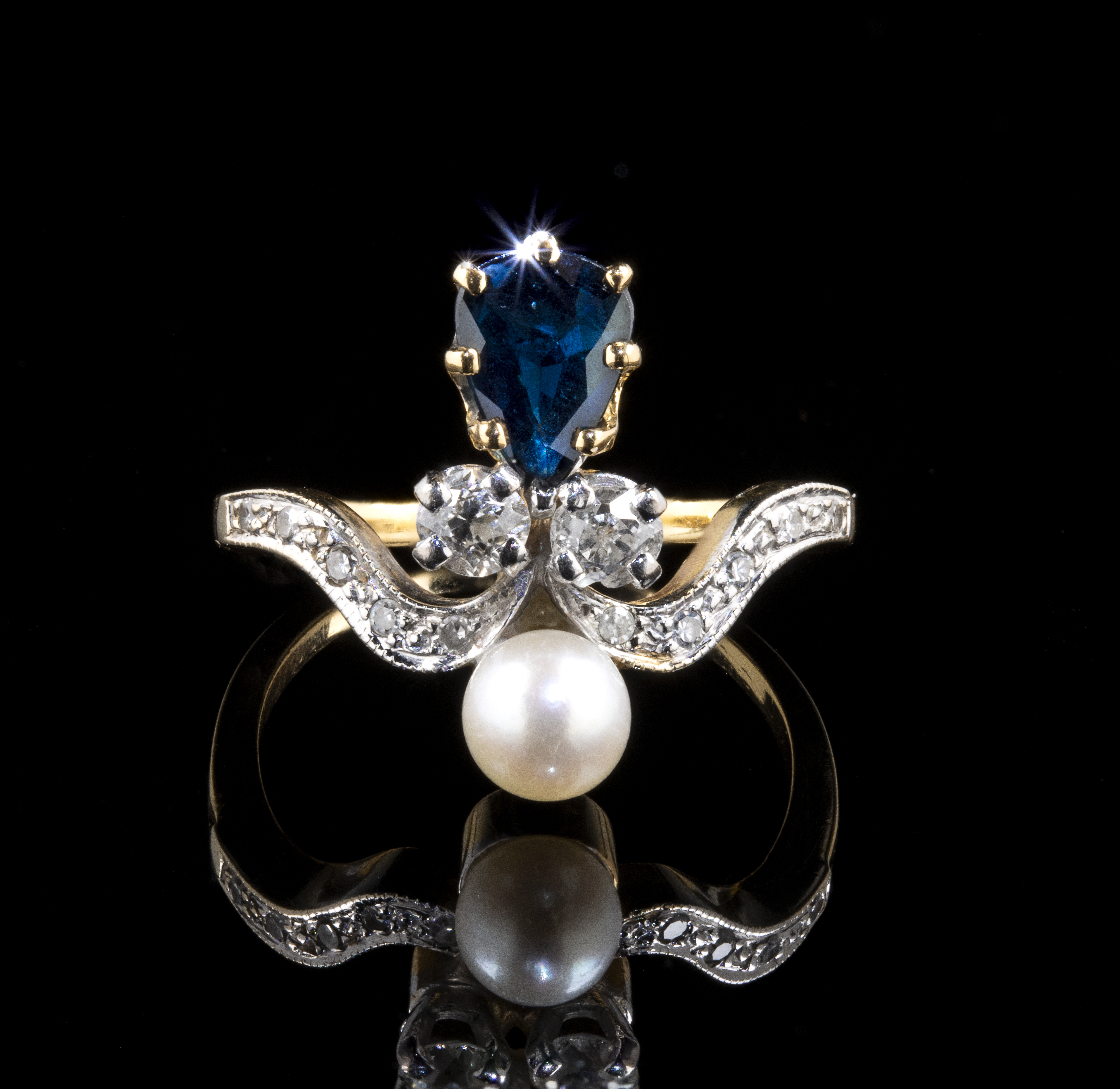 Bague Belle-Epoque « Noeud de ruban »