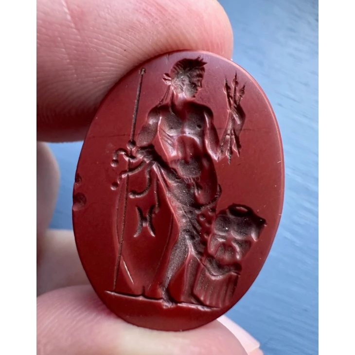 Red String Intaglio A Large 18th c. or earlier Red Jasper Intaglio — Roman Julio-Claudian ...