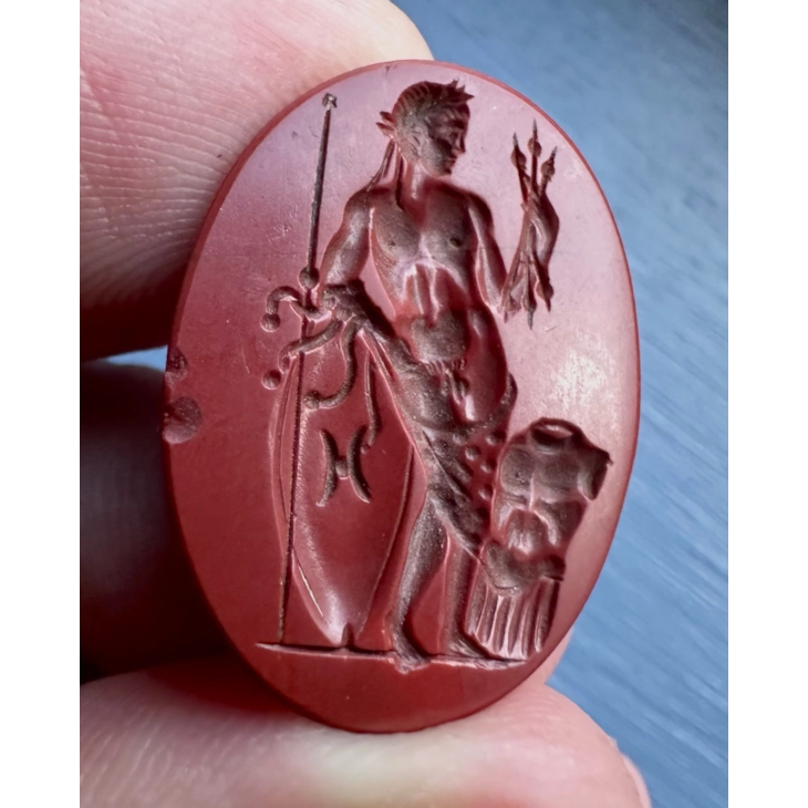 Red String Intaglio A Large 18th c. or earlier Red Jasper Intaglio — Roman Julio-Claudian ...