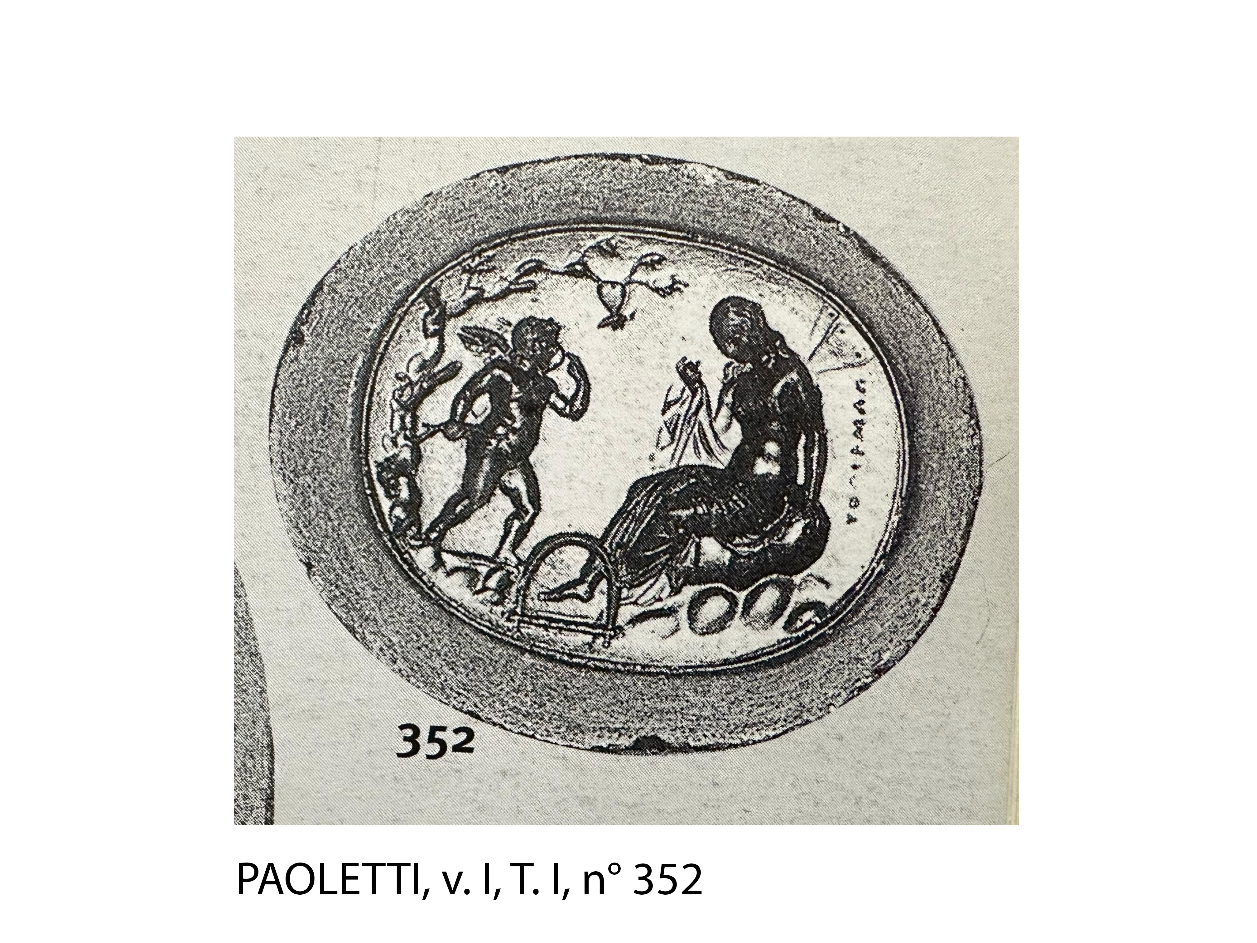 Neoclassical, A gold pendant set with a large Neoclassical agate intaglio. Cupid saving Psyche.  (19th century)