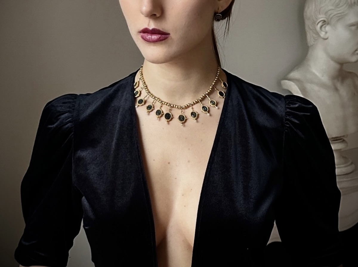 Magnifique Collier Archéologique de Giacinto Melillo | Douze Intailles Romaines en Or