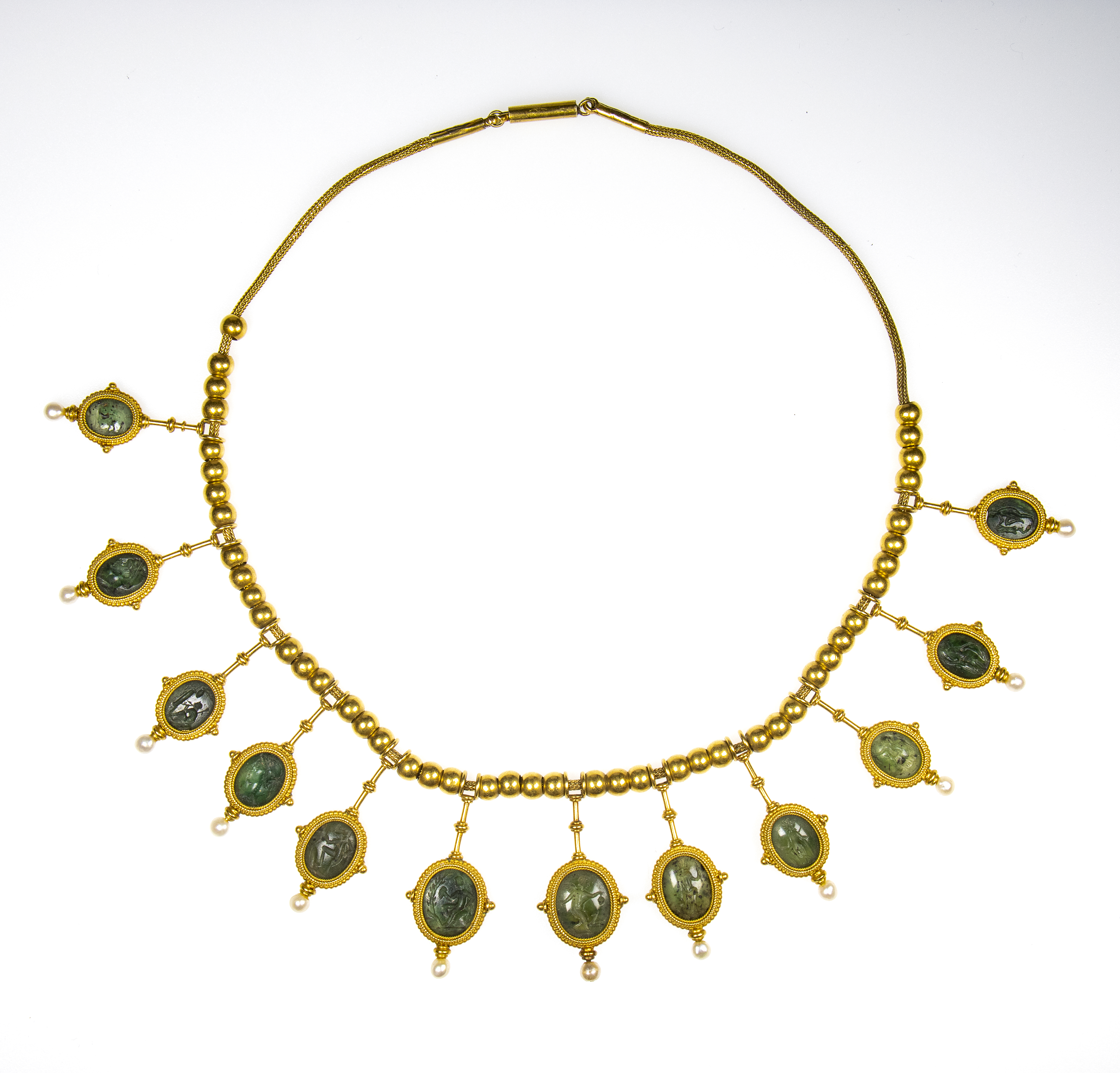 Magnifique Collier Archéologique de Giacinto Melillo | Douze Intailles Romaines en Or