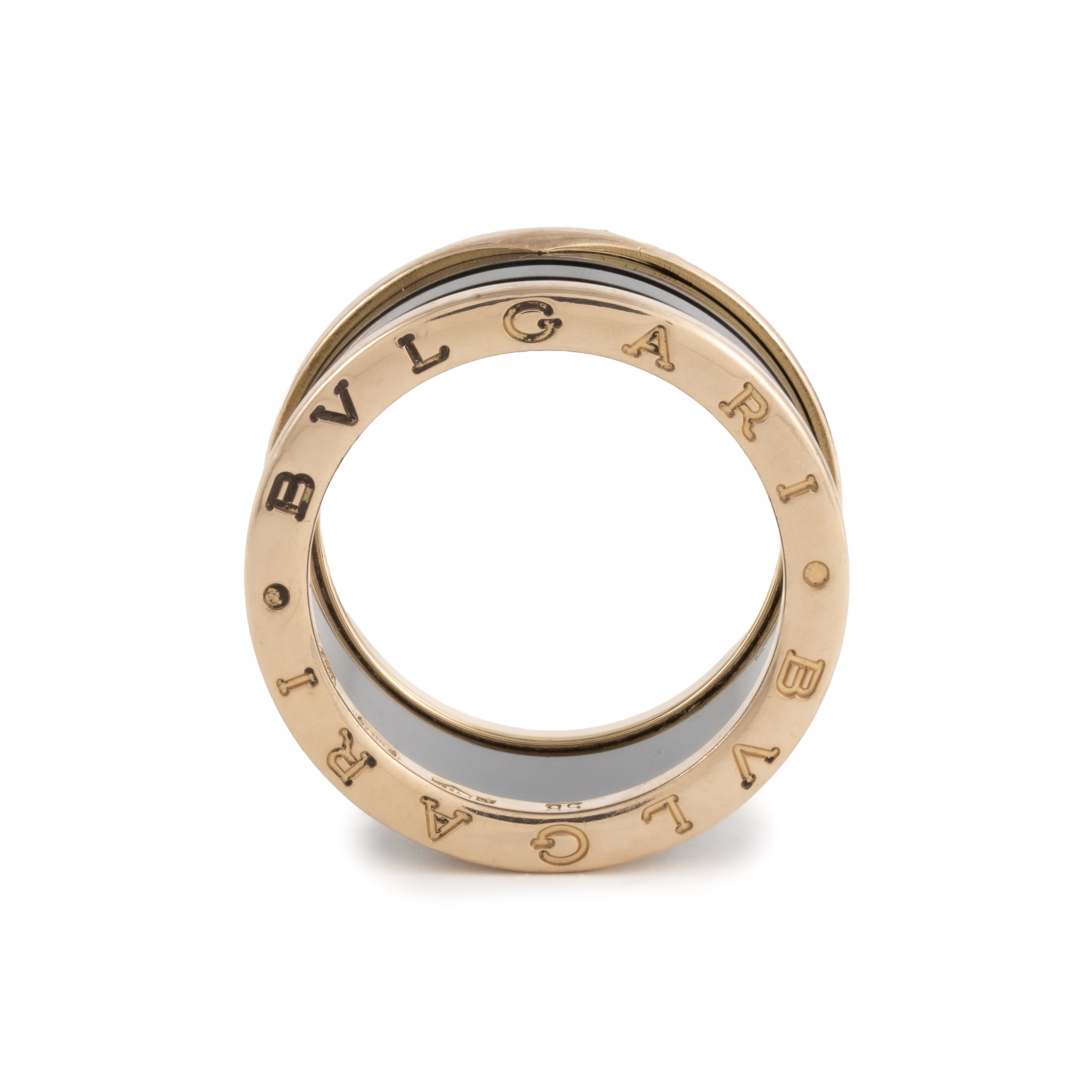 Bvlgari — B.zero1 Ring, Black Ceramic and 18-Carat Rose Gold (Four-Band)