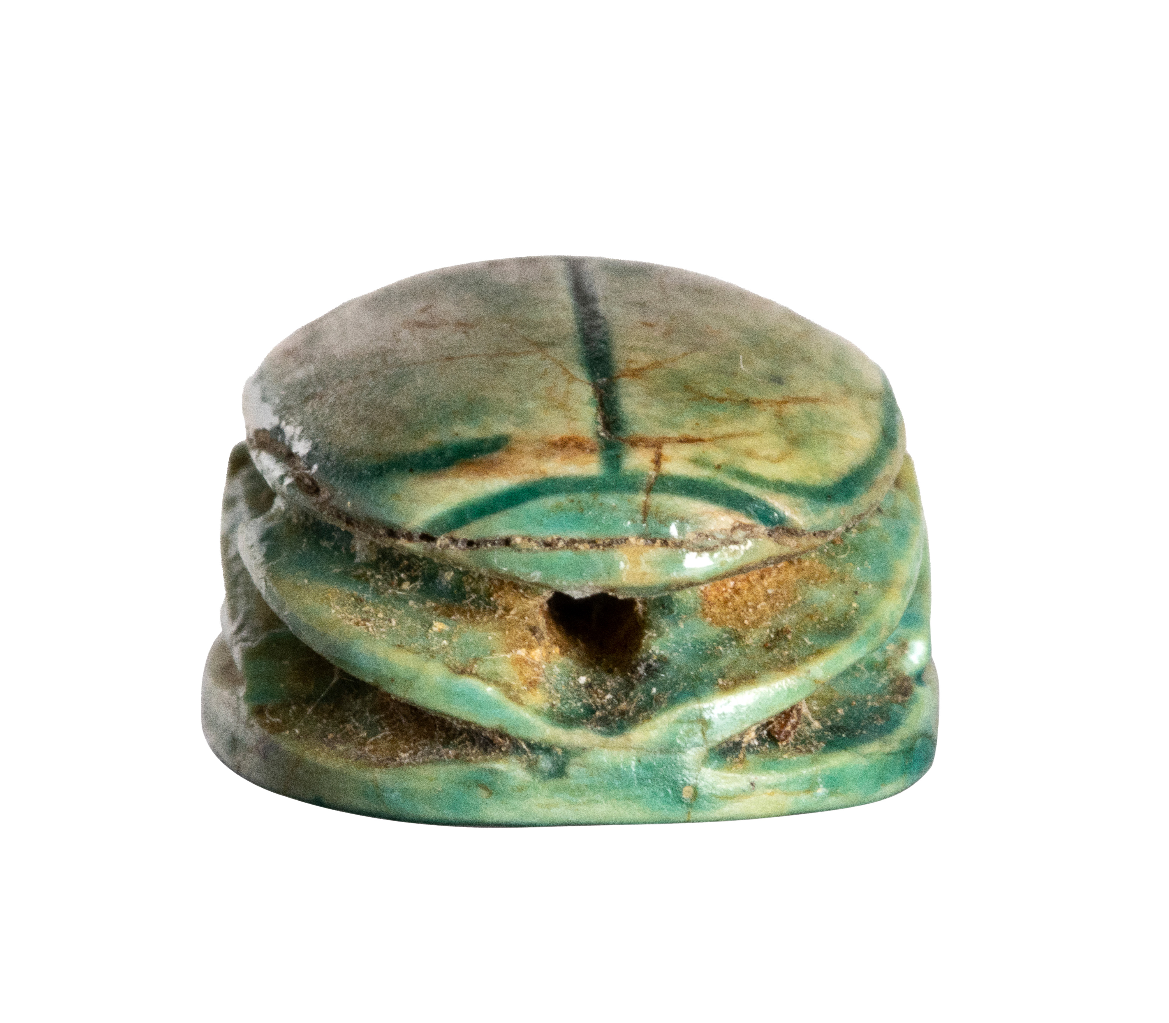 New-Kingdom, A New-Kingdom glazed steatite scarab. (1292-1190 BCE)
