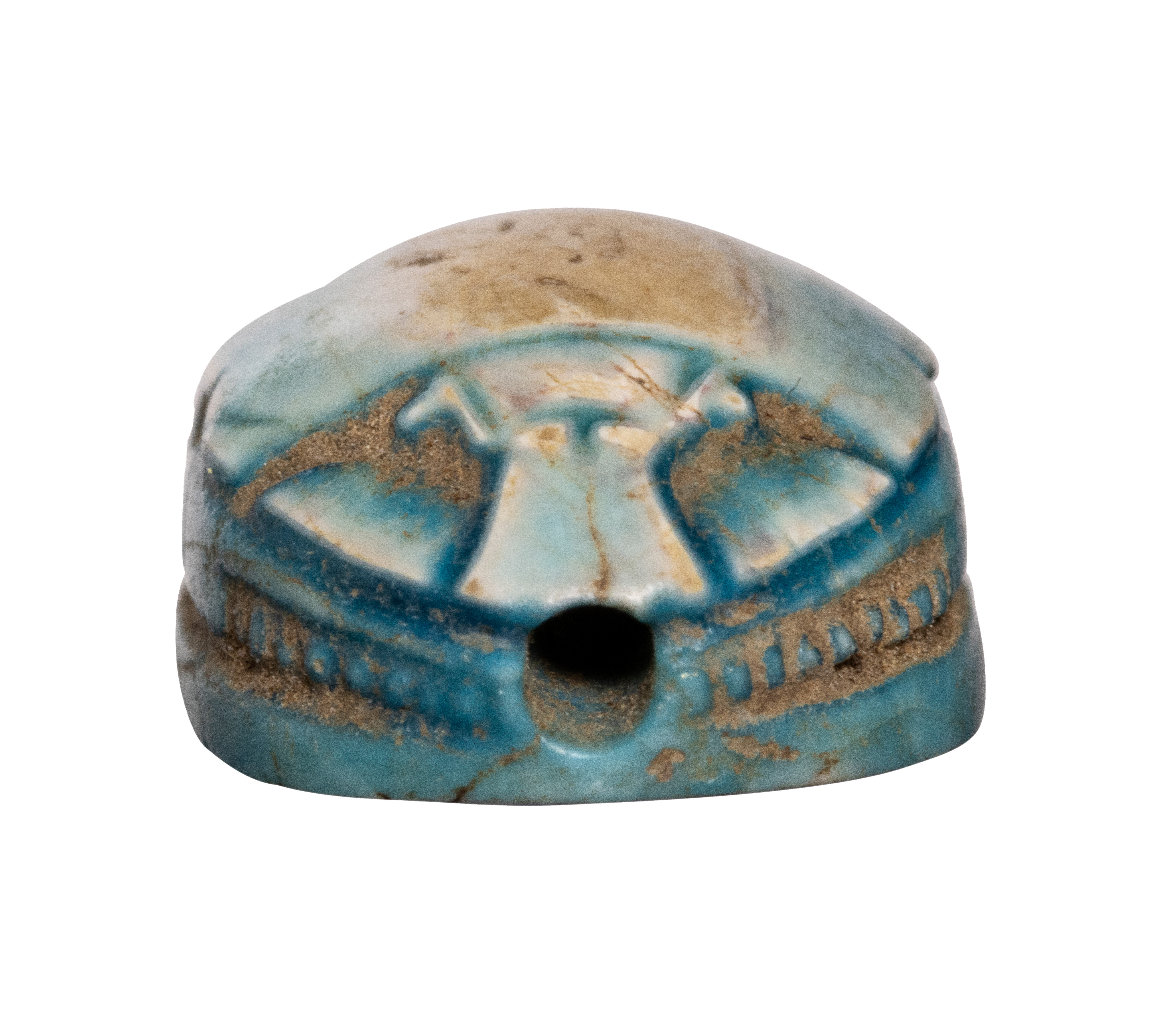 Second Intermediate Period, A Second Intermediate Period faience Scarab (ca 1782-1550 BCE)