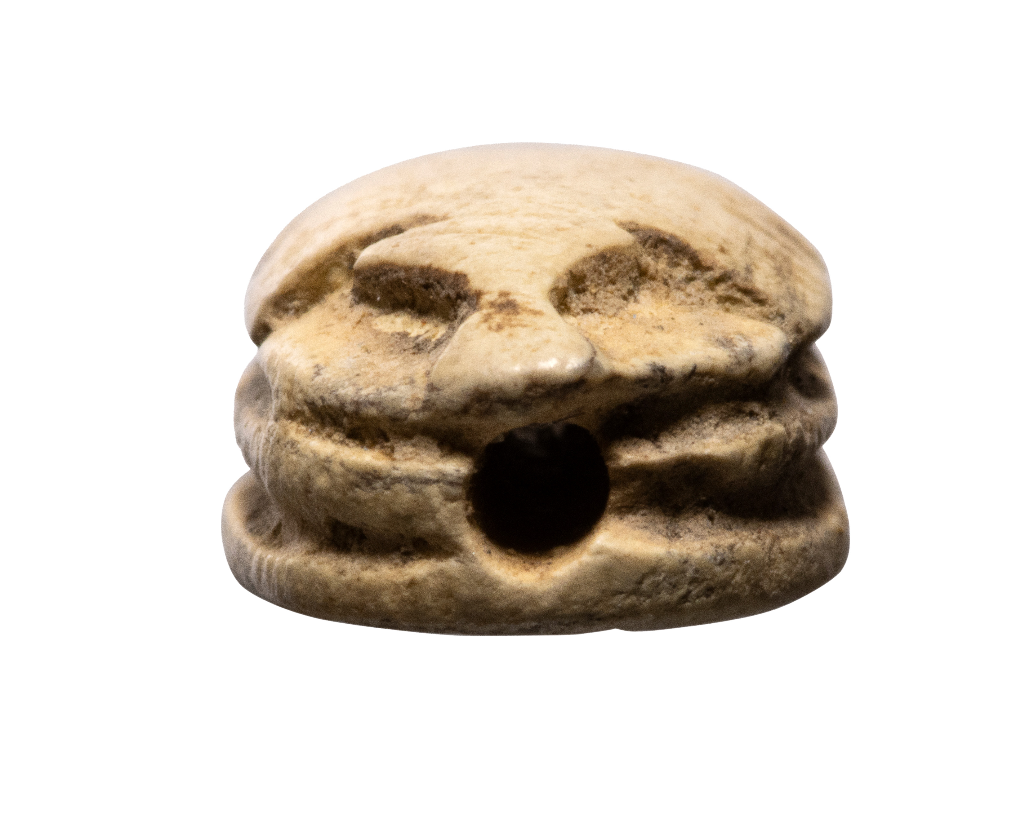 New-Kingdom, A New-Kingdom steatite glazed scarab. Hand. (1550-1070 BCE)