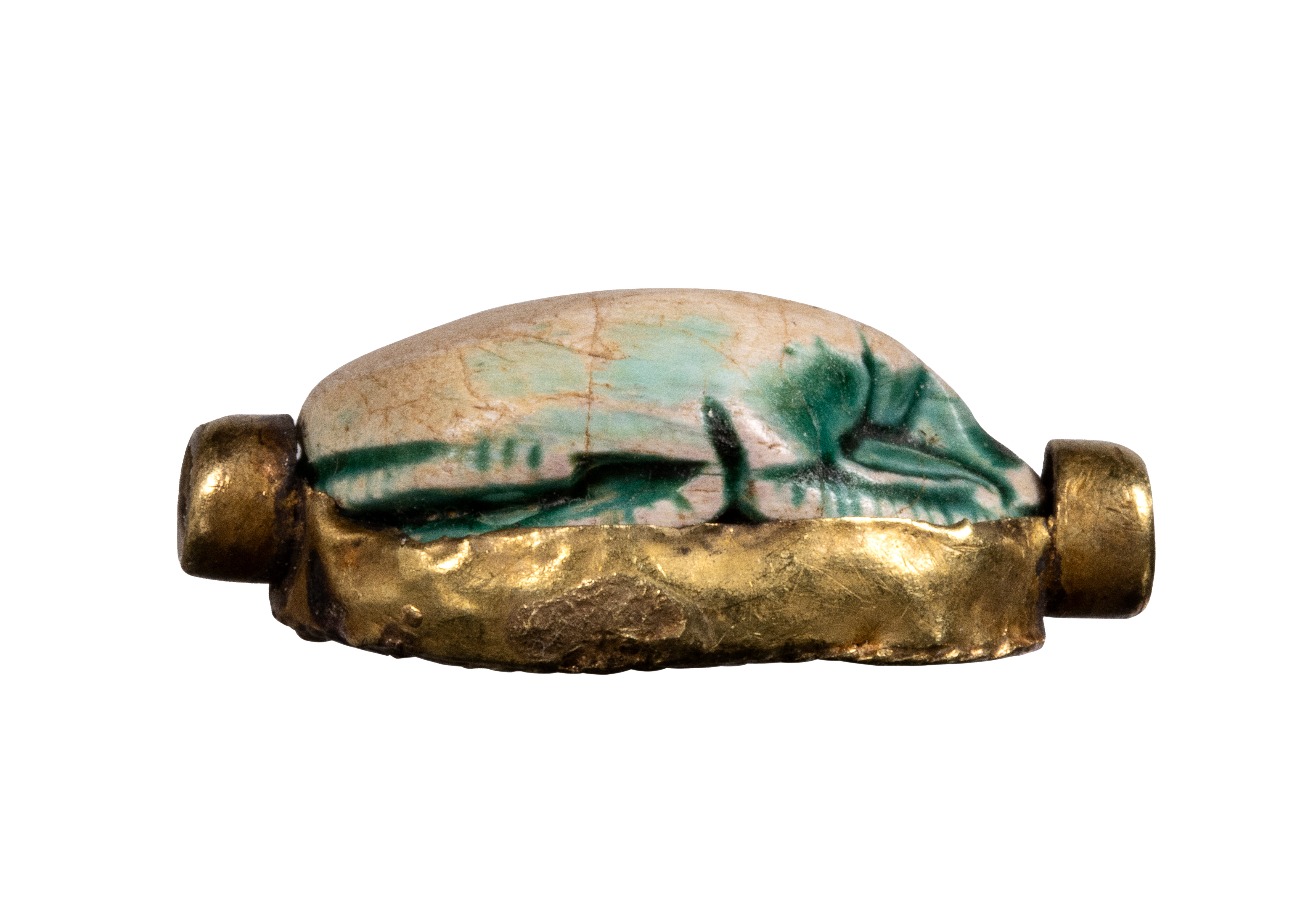 Second Intermediate Period, Hyksos period, A Hyksos Scarab with gold mounting. ( c. 1638–1530 BCE)