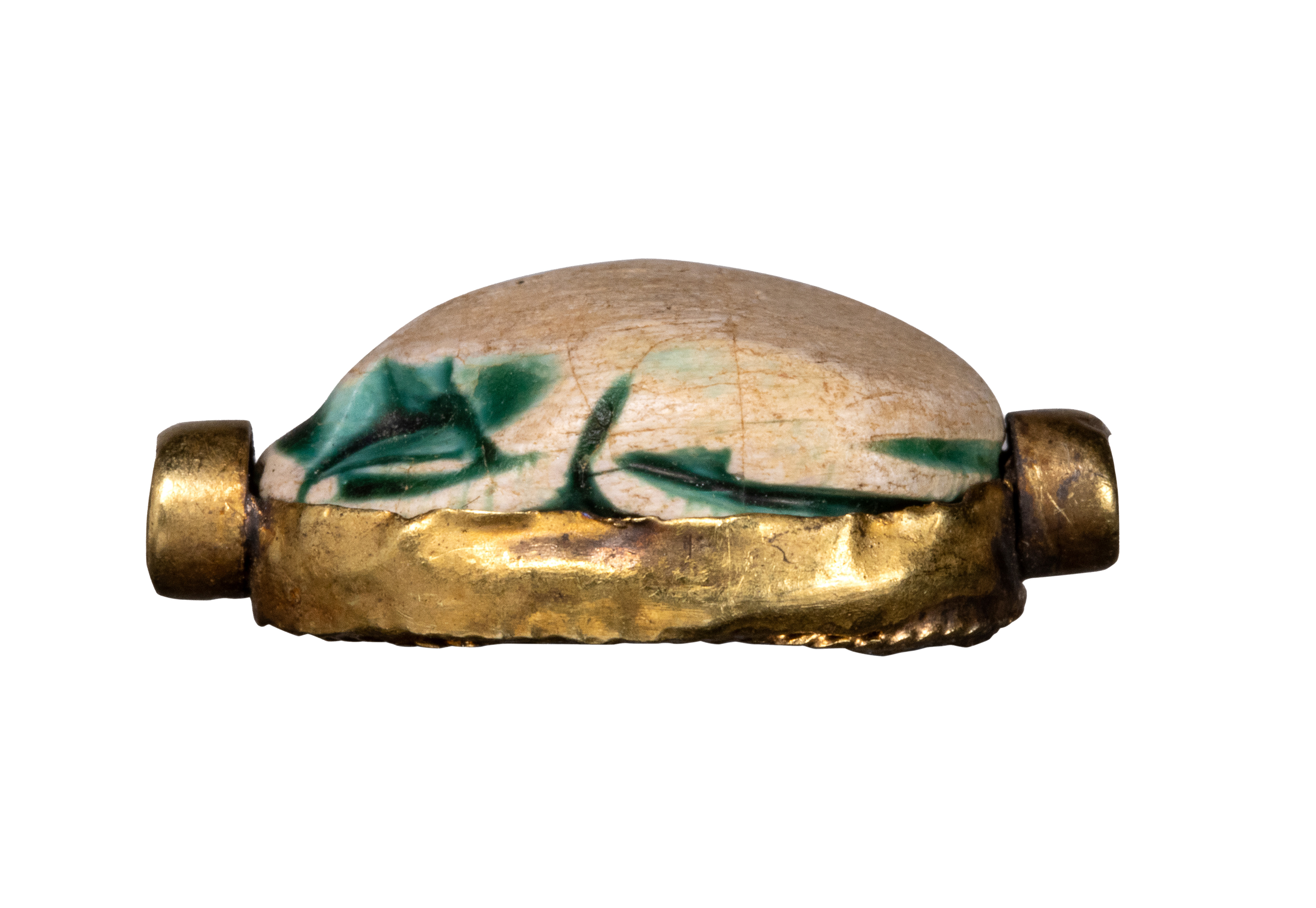 Second Intermediate Period, Hyksos period, A Hyksos Scarab with gold mounting. ( c. 1638–1530 BCE)