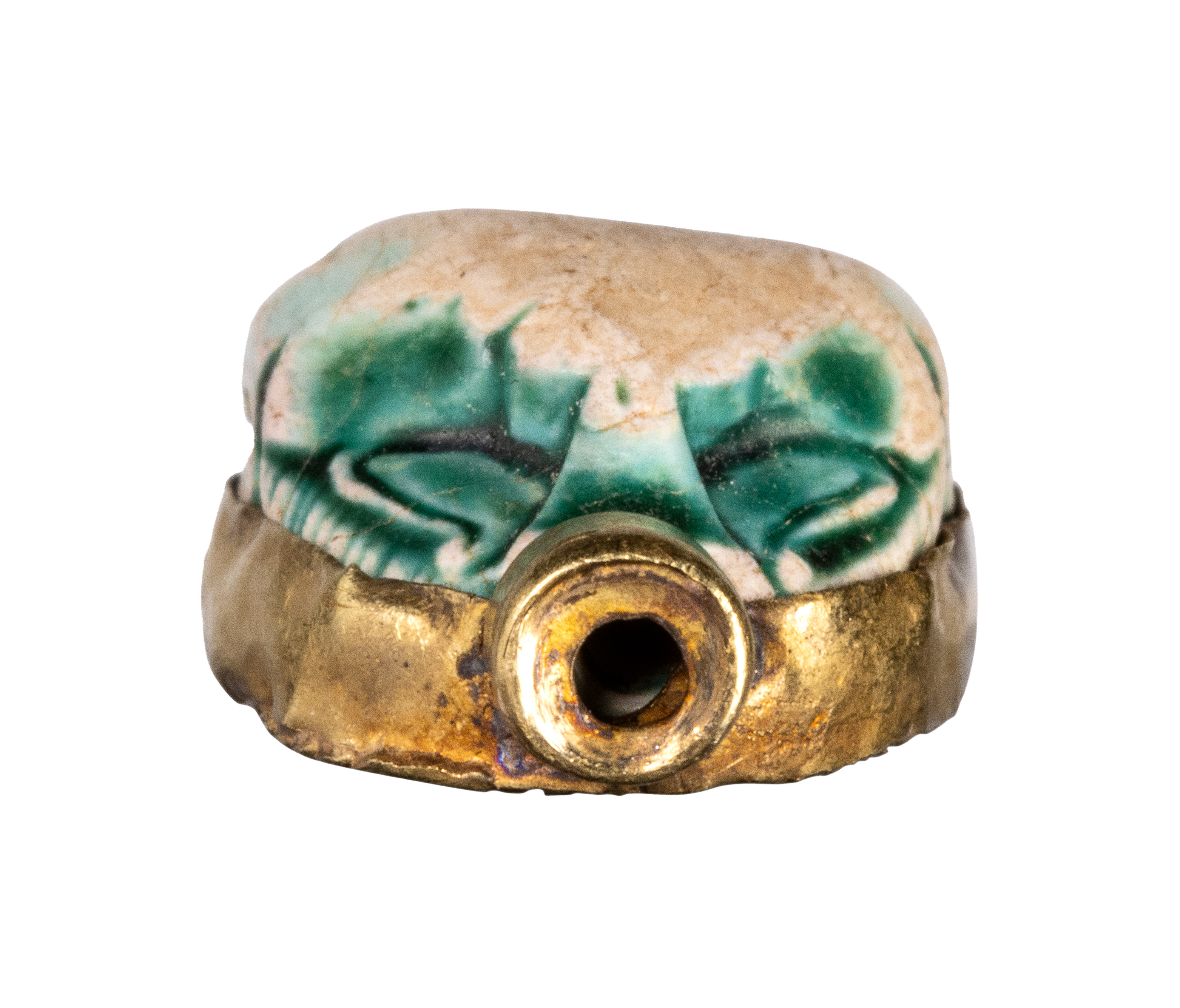 Second Intermediate Period, Hyksos period, A Hyksos Scarab with gold mounting. ( c. 1638–1530 BCE)