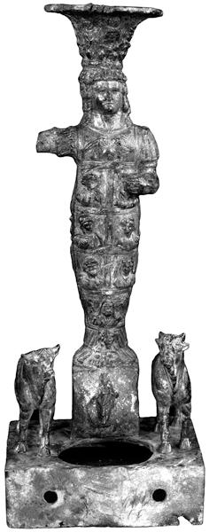 A gold Signet Ring set with a Roman Magical Prasium Intaglio. Jupiter Heliopolitanus