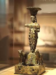 A gold Signet Ring set with a Roman Magical Prasium Intaglio. Jupiter Heliopolitanus