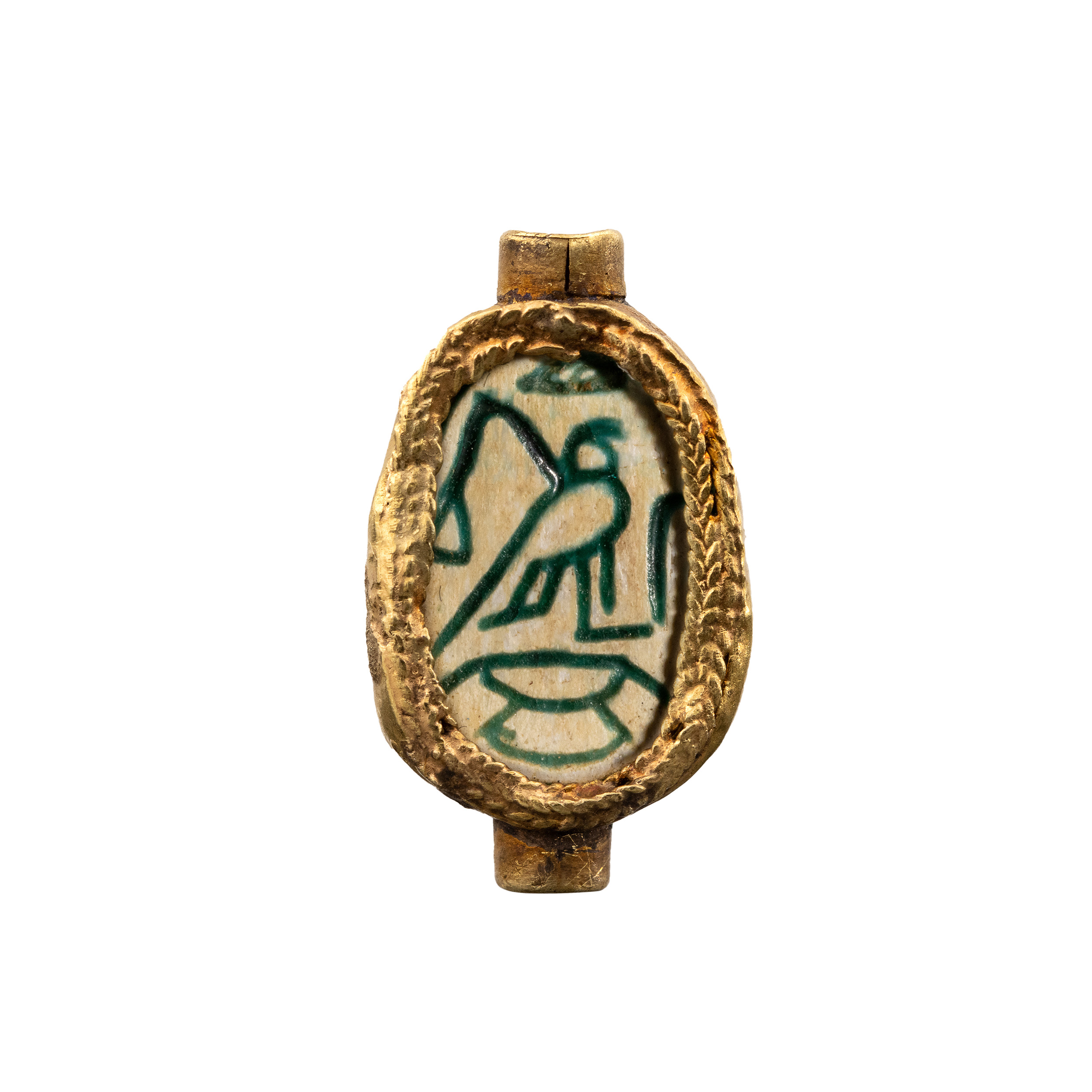 Second Intermediate Period, Hyksos period, A Hyksos Scarab with gold mounting. ( c. 1638–1530 BCE)